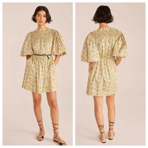 Rebecca Taylor Intaglio Rose Smocked Dress